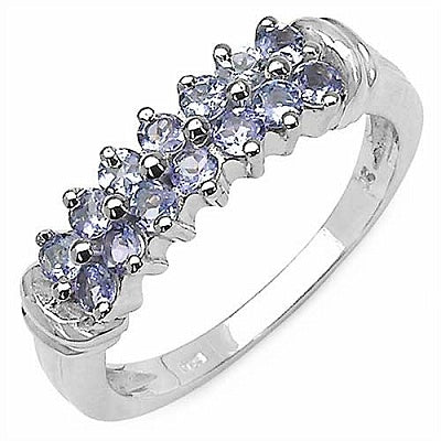 0.70CTW Genuine Tanzanite .925 Sterling Silver Ring