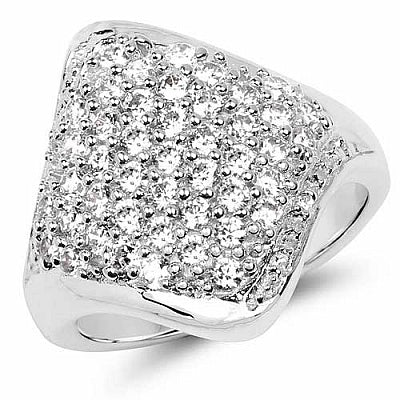 BridalMe 2.56CTW White Cubic Zirconia .925 Sterling Silver Cluster Ring