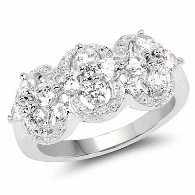 BridalMe 2.40CTW White Cubic Zirconia .925 Sterling Silver Cluster Ring