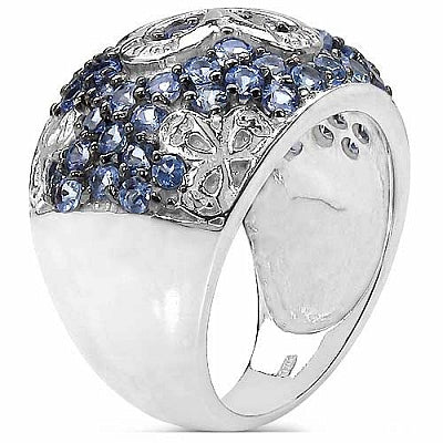 2.26CTW Genuine Tanzanite .925 Sterling Silver Ring