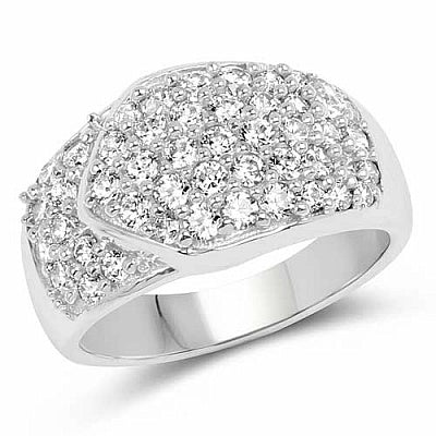 BridalMe 2.52CTW White Cubic Zirconia .925 Sterling Silver Cluster Ring