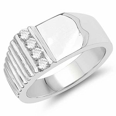 BridalMe 0.40CTW White Cubic Zirconia .925 Sterling Silver Ring