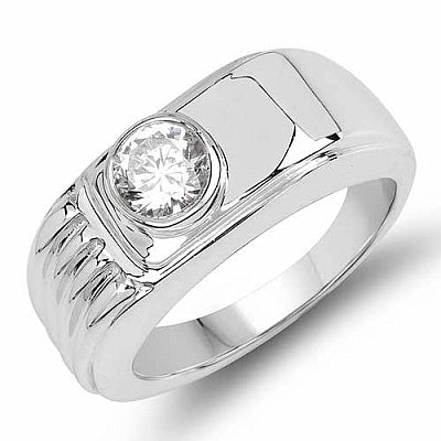 BridalMe 1.15CTW White Cubic Zirconia .925 Sterling Silver Solitaire Ring