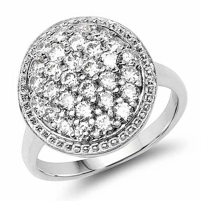 BridalMe 1.80CTW White Cubic Zirconia .925 Sterling Silver Cluster Ring