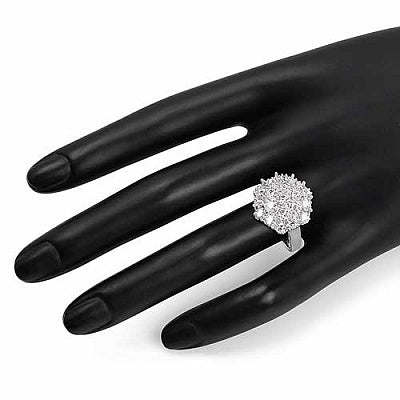 BridalMe 2.66CTW White Cubic Zirconia .925 Sterling Silver Cluster Ring