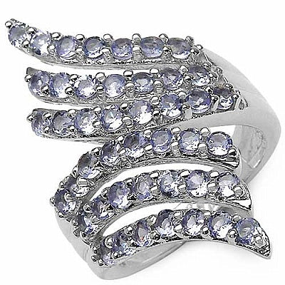 1.54CTW Genuine Tanzanite .925 Sterling Silver Ring