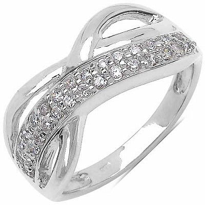 0.60CTW Genuine White Cubic Zircon .925 Sterling Silver Ring