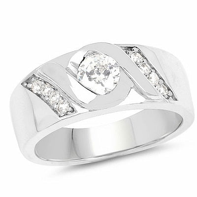 1.07CTW White Cubic Zircon .925 Sterling Silver Ring