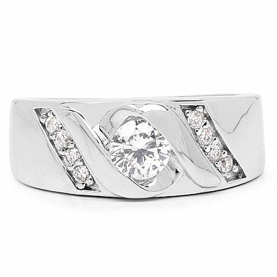 1.07CTW White Cubic Zircon .925 Sterling Silver Ring