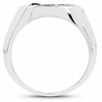 0.31CTW Genuine Black Diamond .925 Sterling Silver Men's Ring