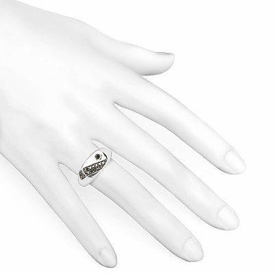 0.31CTW Genuine Black Diamond .925 Sterling Silver Men's Ring