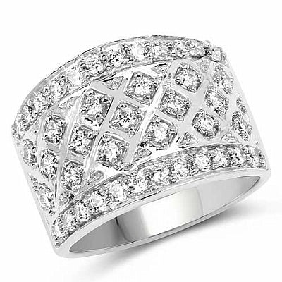 BridalMe 1.64CTW White Cubic Zirconia .925 Sterling Silver Cluster Ring
