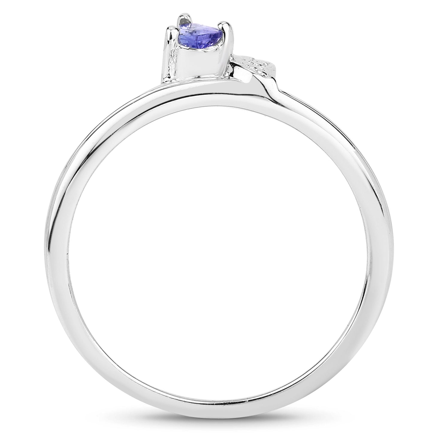 Genuine Tanzanite Sterling Silver Solitaire Ring