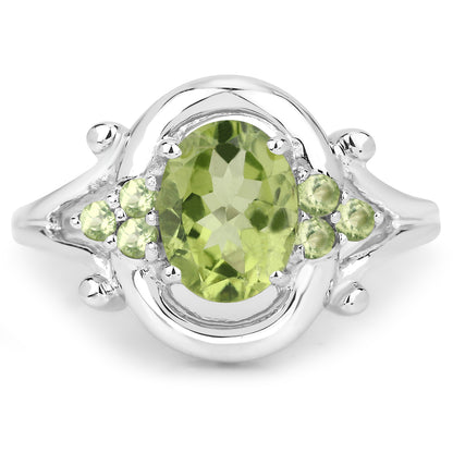 Genuine Peridot Sterling Silver Ring