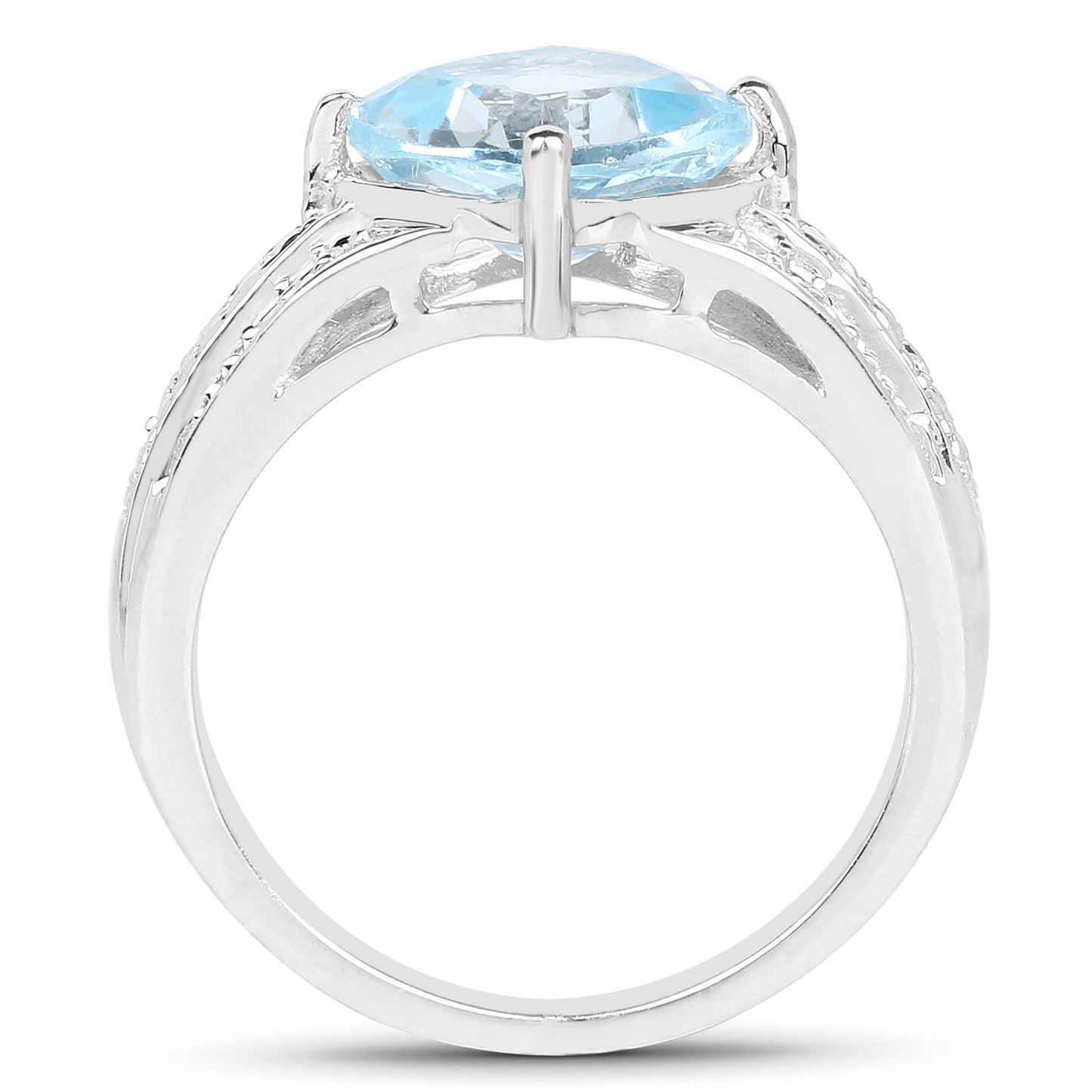 Genuine Blue Topaz Sterling Silver Ring