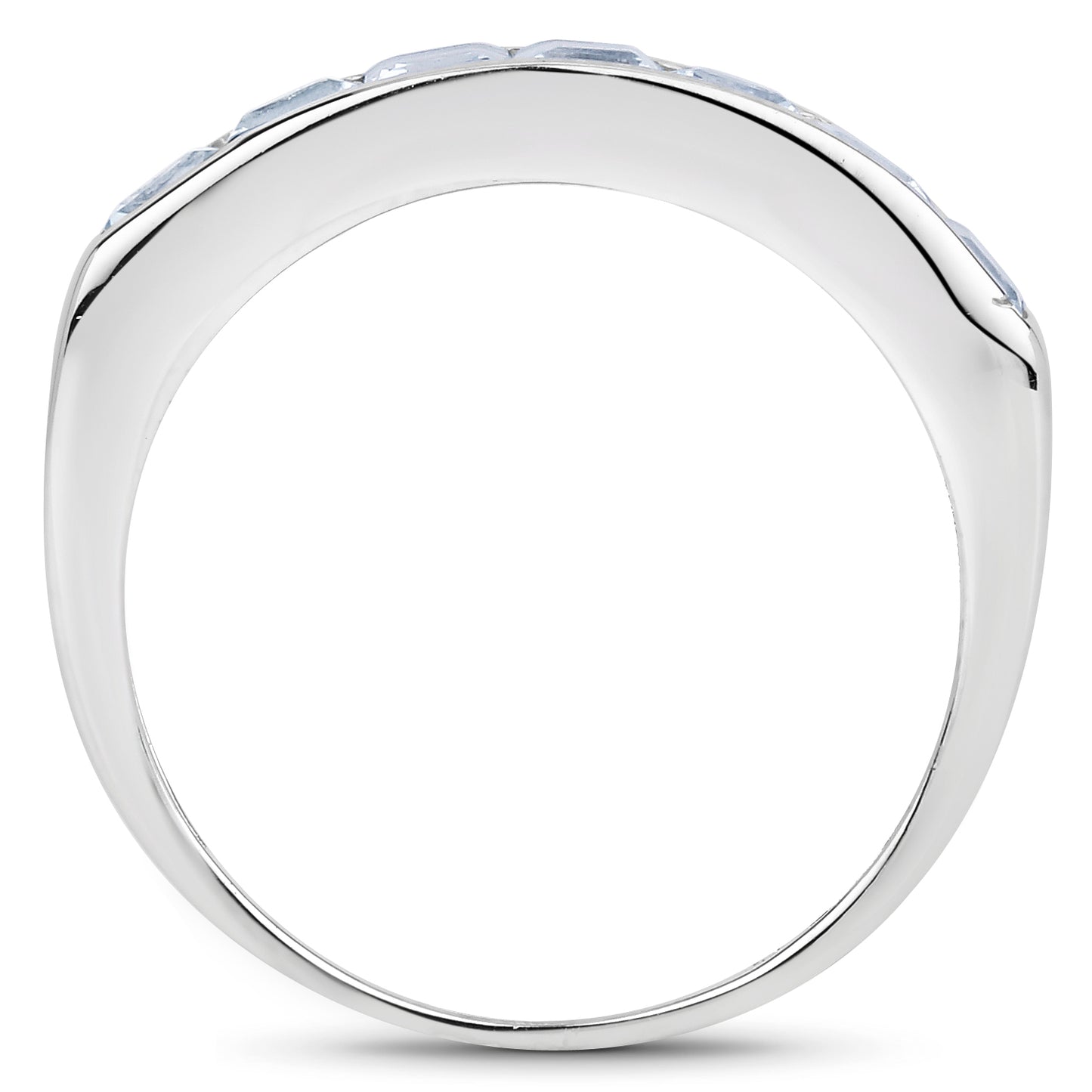 Genuine Aquamarine Sterling Silver Band Ring