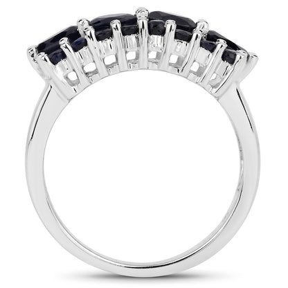 Genuine Blue Sapphire Sterling Silver Ring