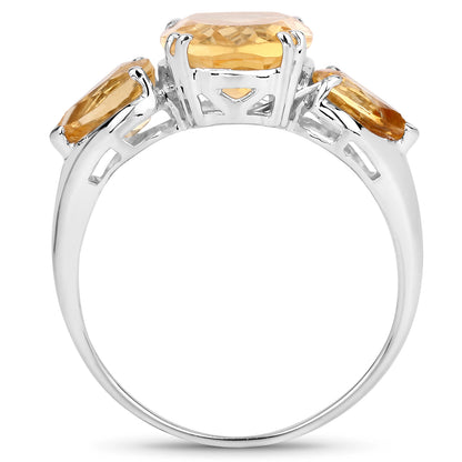 Genuine Citrine Sterling Silver Graduated Ring