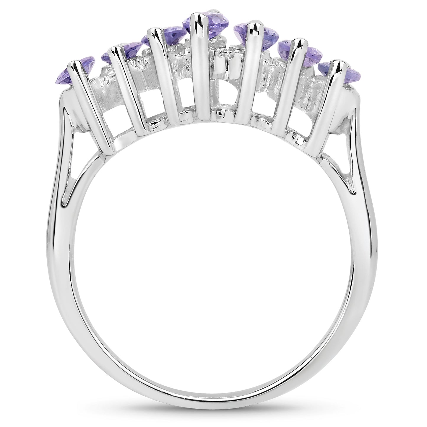 Genuine Tanzanite Sterling Silver Band Ring