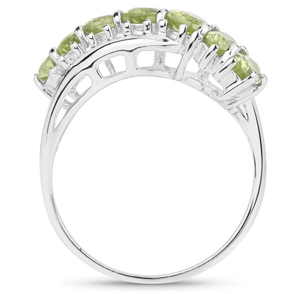 Genuine Peridot Sterling Silver Bypass Ring