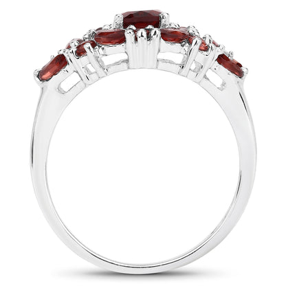 Genuine Champagne Garnet Sterling Silver Ring