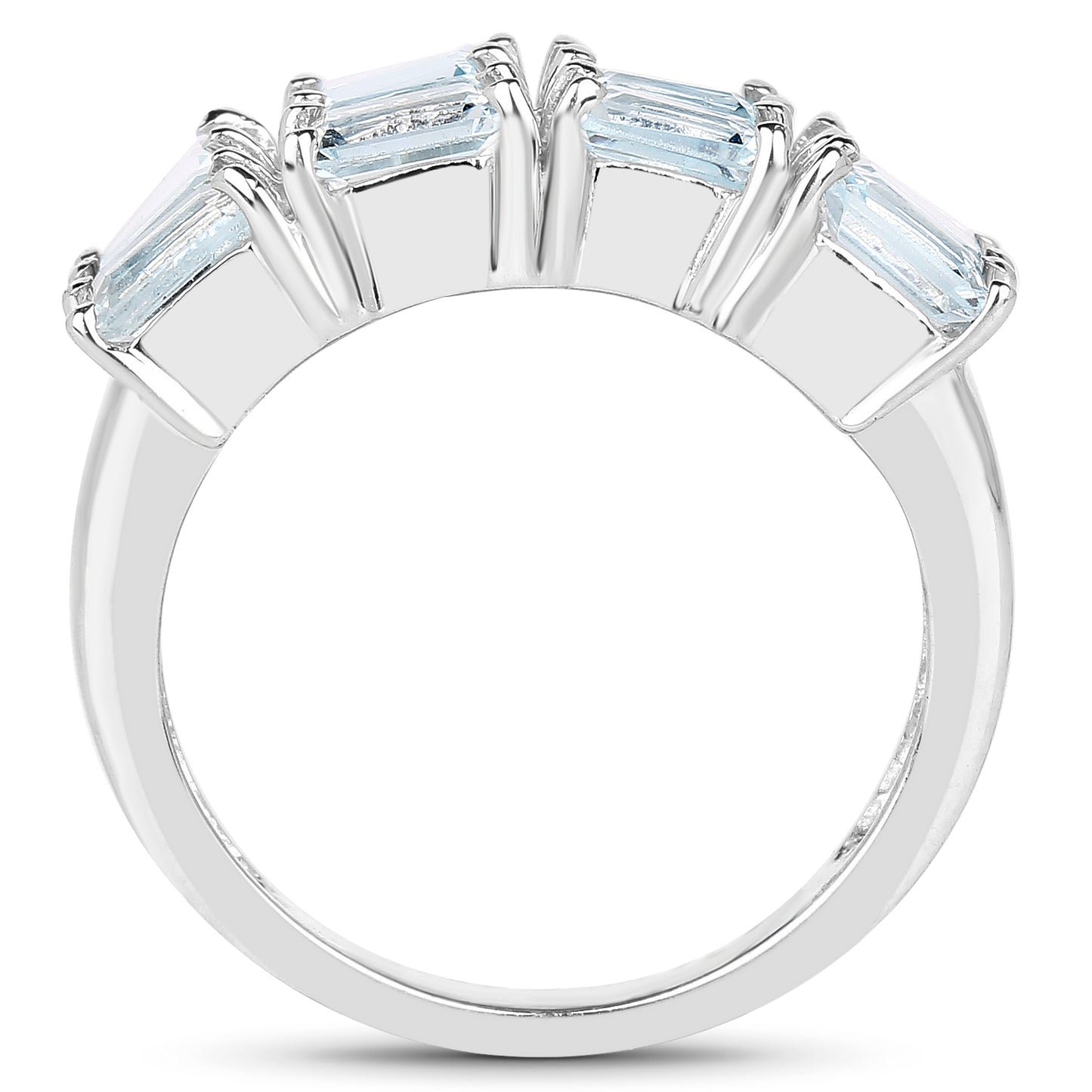 Genuine Blue Topaz Sterling Silver Cluster Ring