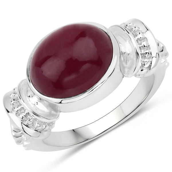 14K Yellow Gold Plated Glass Filled Ruby Sterling Silver Solitaire Ring