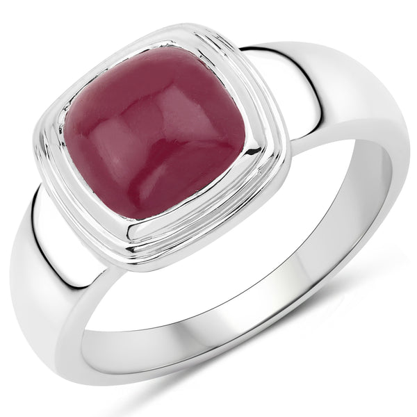 14K Yellow Gold Plated Glass Filled Ruby Sterling Silver Solitaire Ring