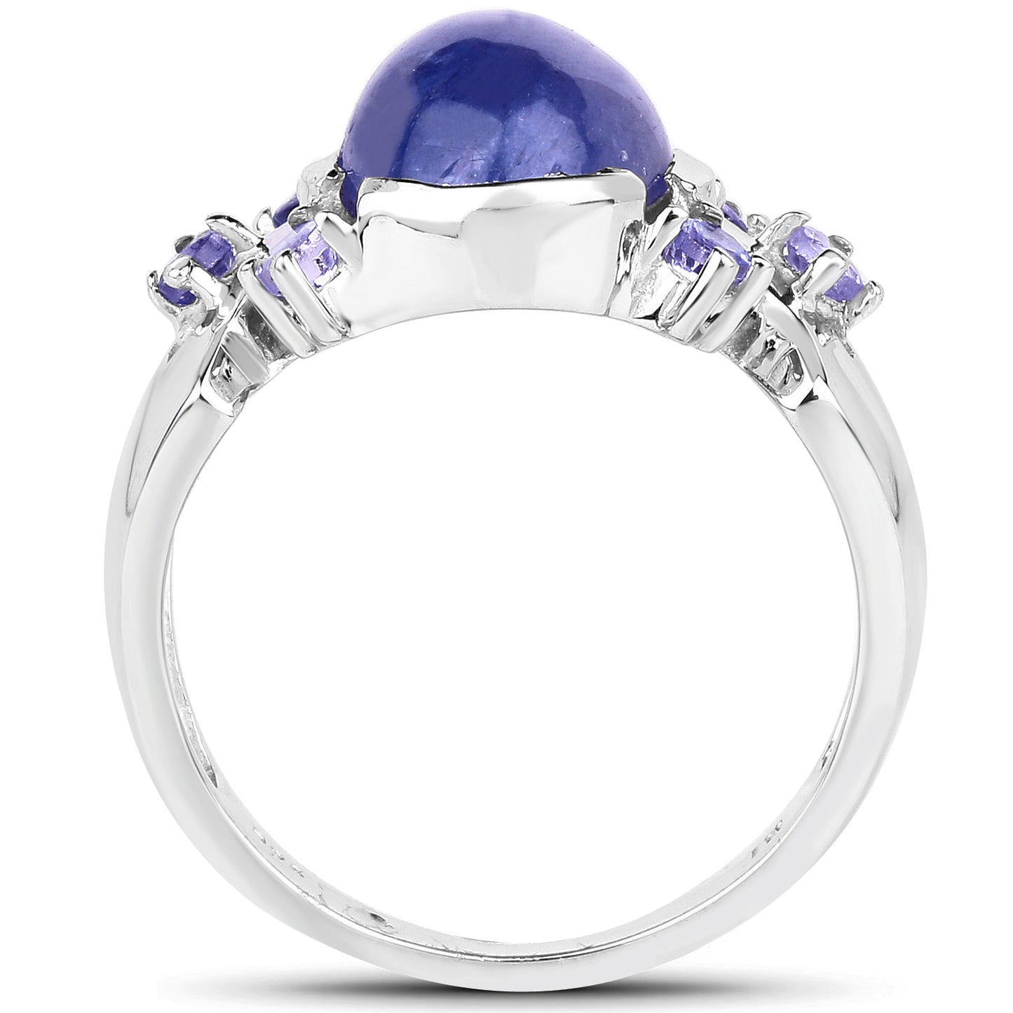 Genuine Tanzanite Sterling Silver Graduated Ring