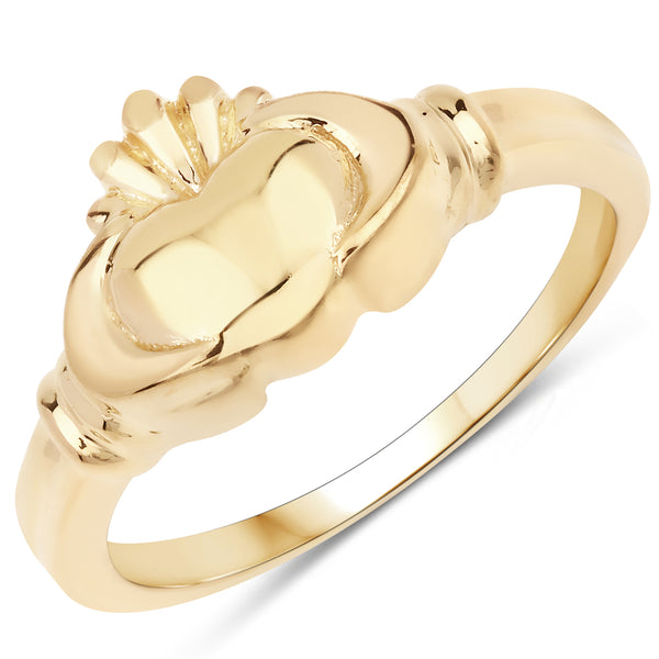 14K Yellow Gold Plated Sterling Silver Plain Ring
